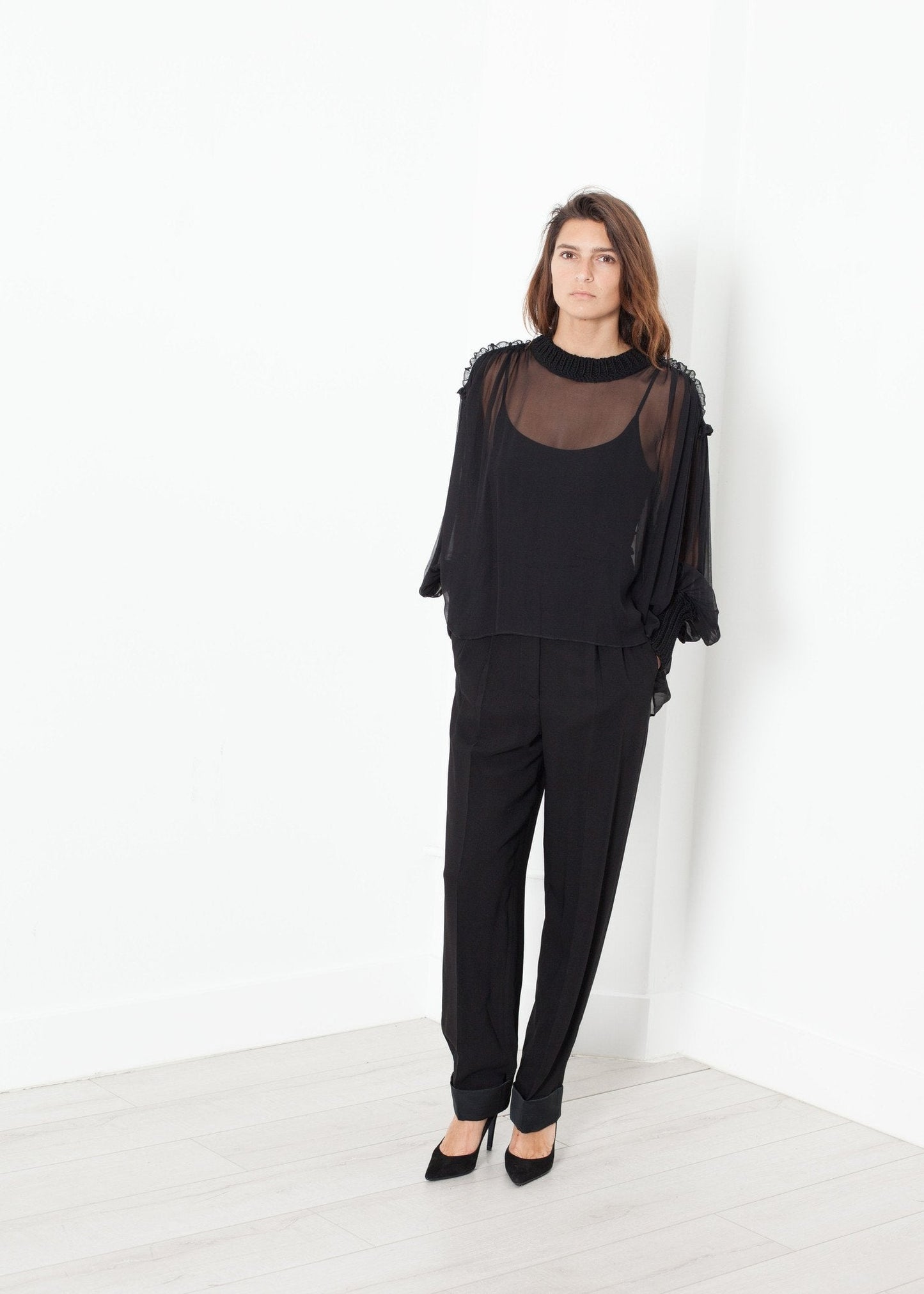 Poet Seidenpullover in Schwarz