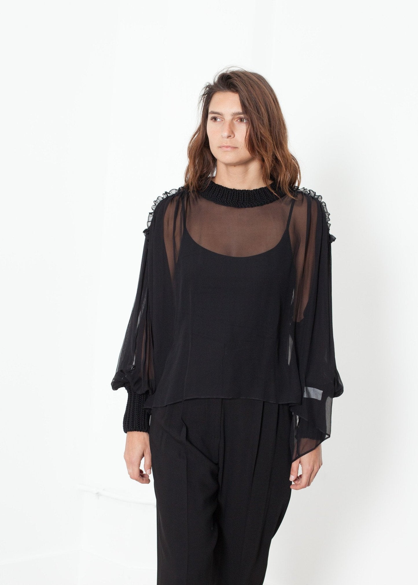 Poet Seidenpullover in Schwarz