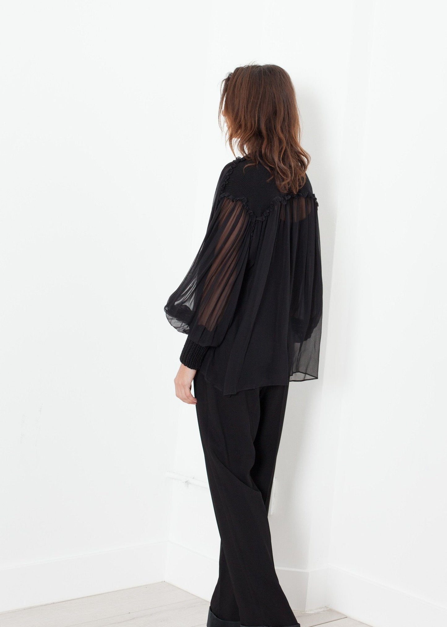 Poet Seidenpullover in Schwarz