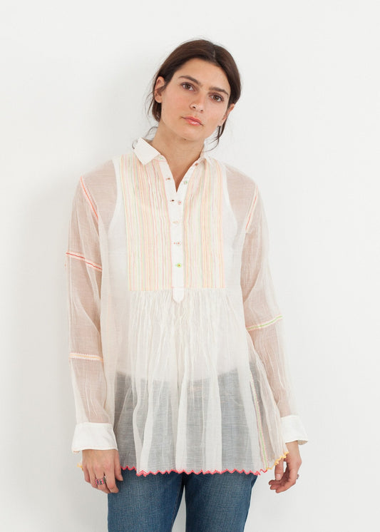 Transparente Regenbogenbluse in Weiß (!)
