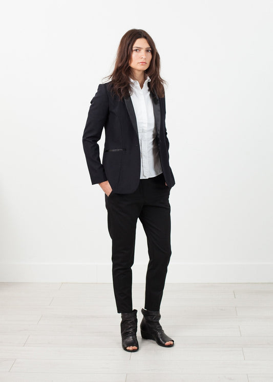 Blazer mit Schalkragen in Schwarz