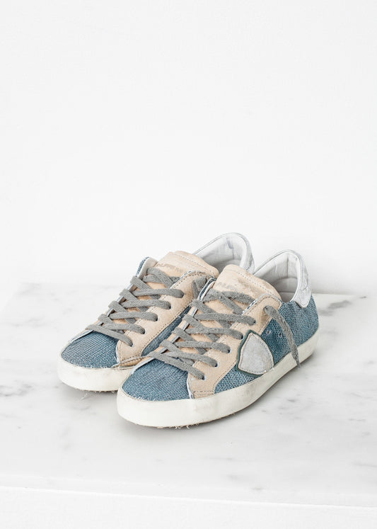 Low-Top-Sneaker mit Metallic-Pailletten