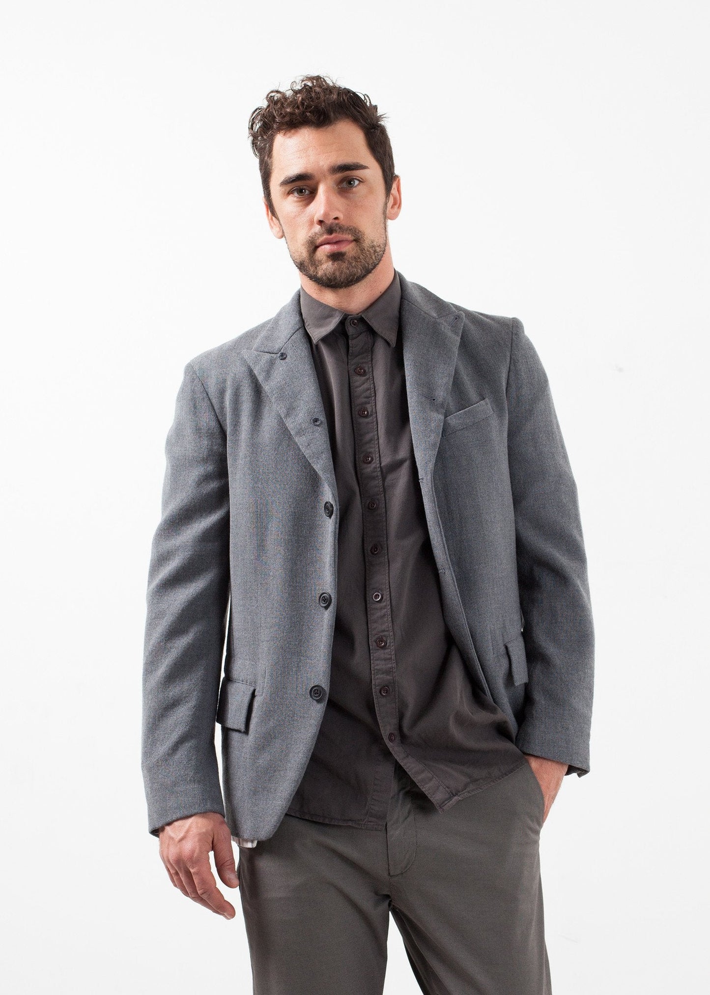 Blazer aus gewaschener Wolle