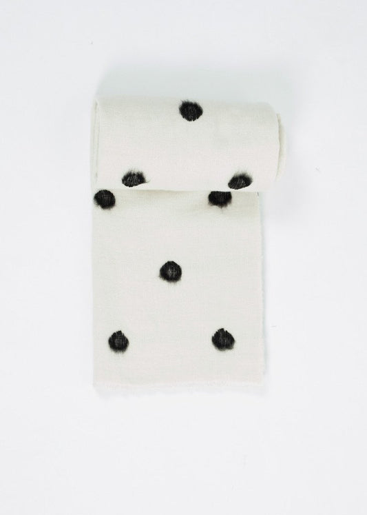 Cashmere Dot Shawl in Schwarz/Weiß