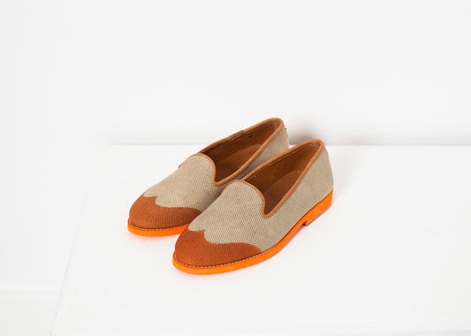 Wingtip-Loafer in Orange