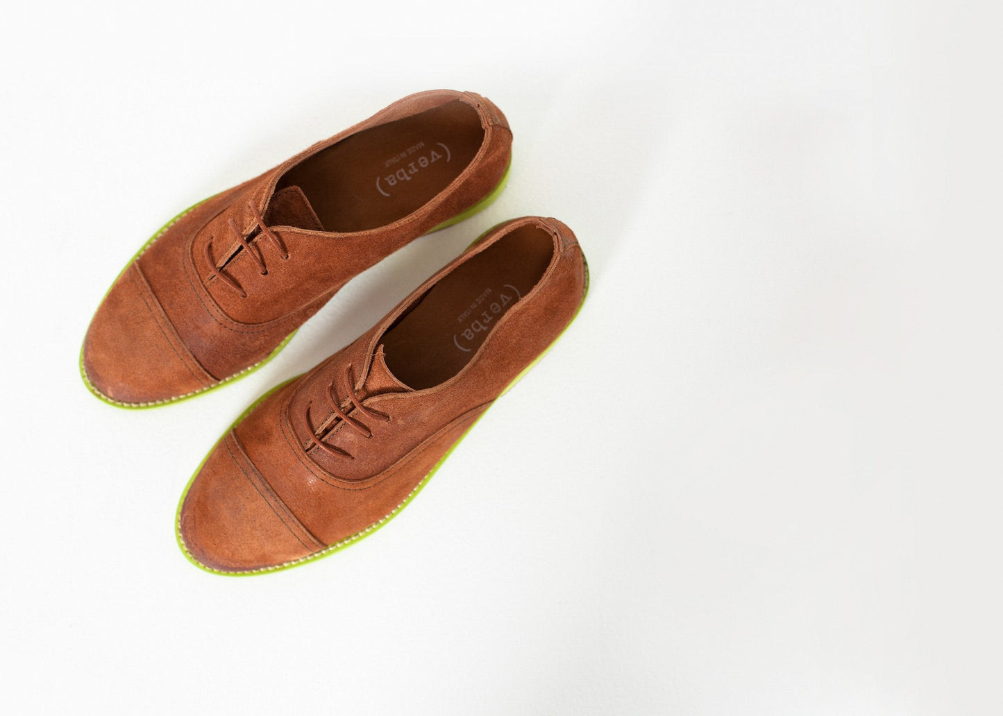 Wildleder-Oxford in Natur/Lime